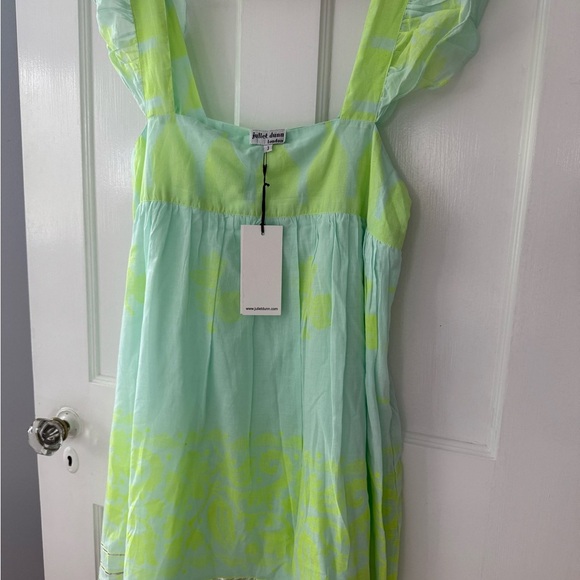 Juliet Dunn Baby Doll Dress Dhaka Print + Silver Trim NWT JD 3 Large Tuckernuck - Picture 2 of 8